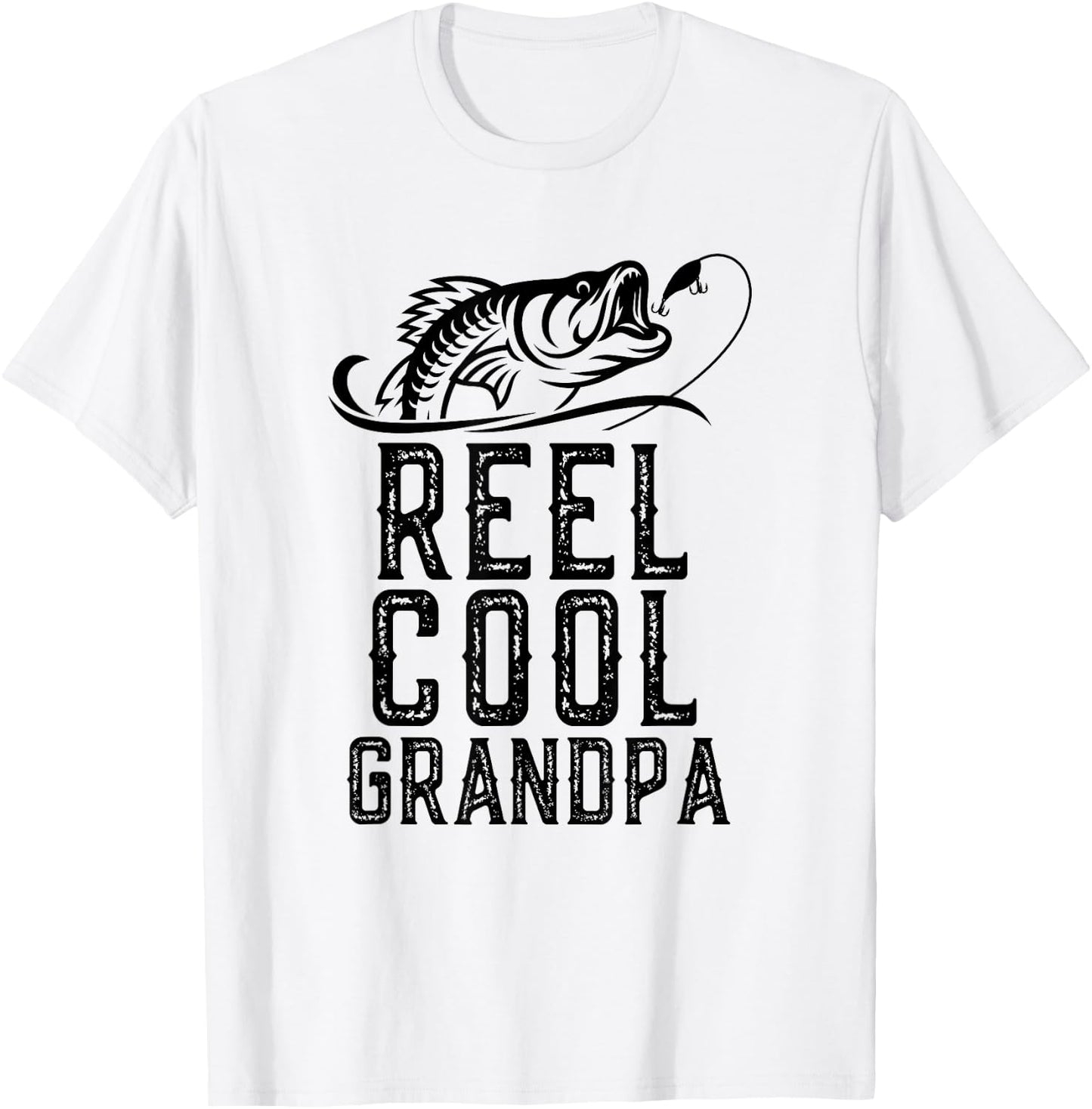 Reel Cool Grandpa Fishing Fisherman Funny Retro T-Shirt - T-Shirt | White