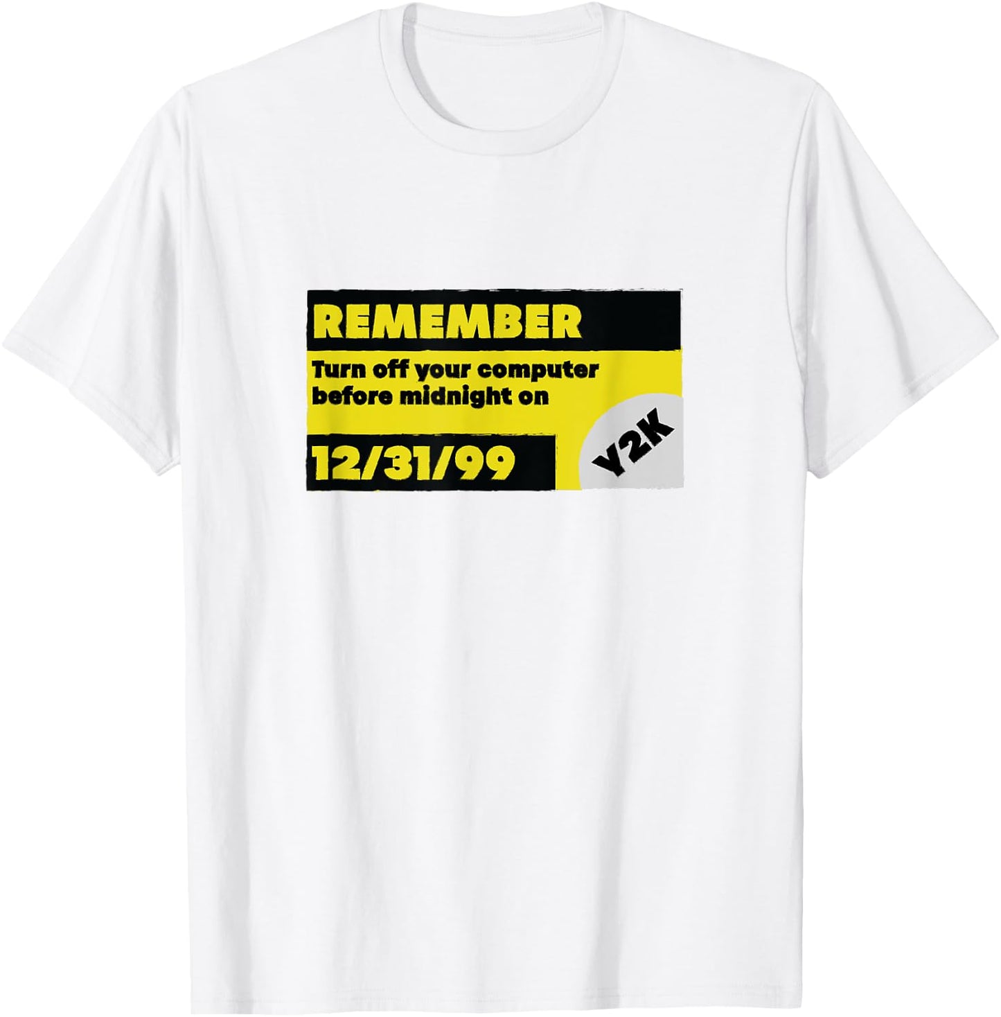 Distressed Y2K Warning Funny 1999 T-Shirt - T-Shirt | White