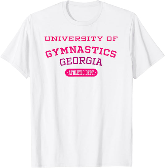 University of Gymnastics GEORGIA Athletic Dept. T-Shirt - T-Shirt | White