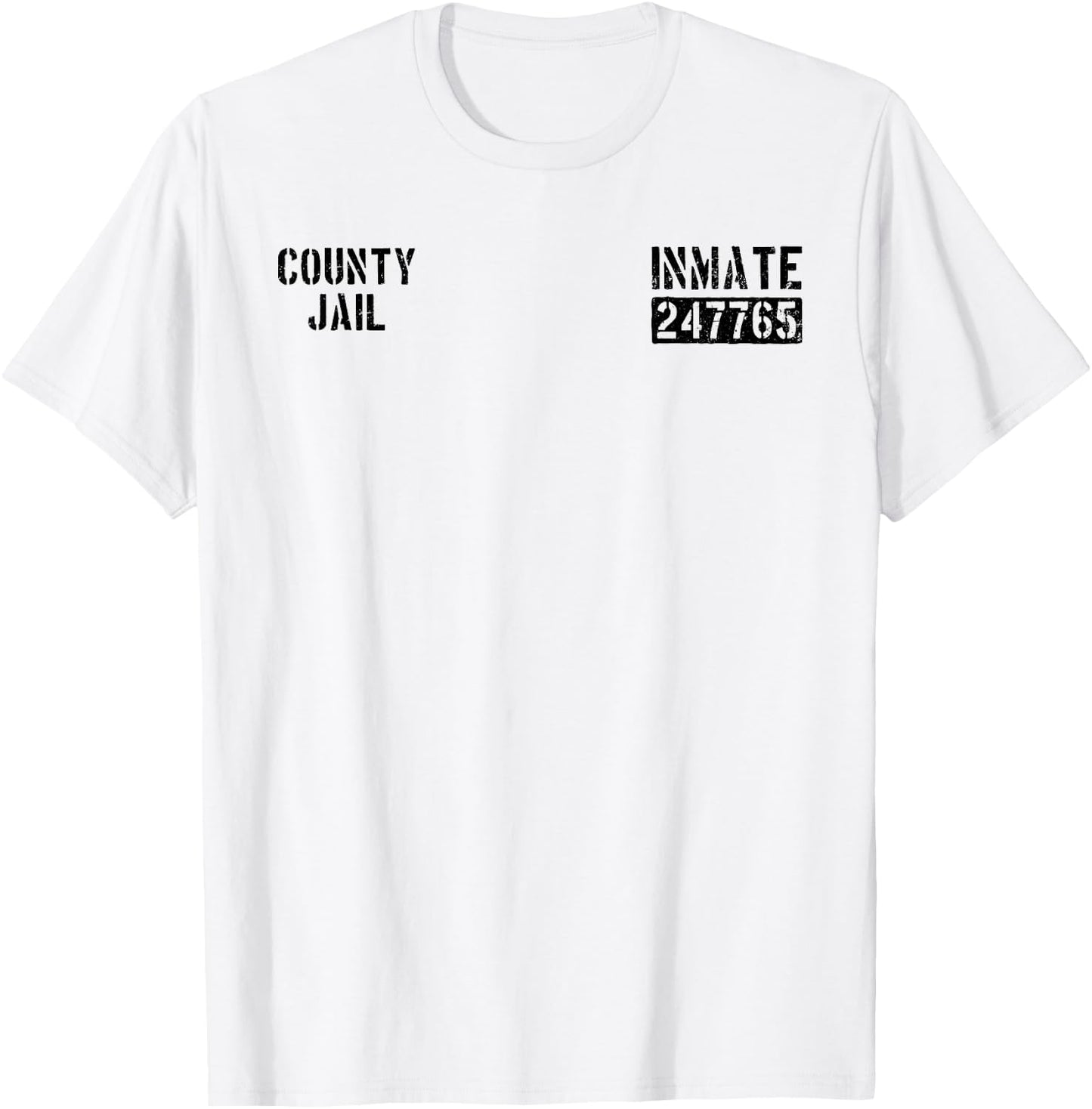 Inmate Of The Month Prisoner Costume Inmate County Jail T-Shirt - T-Shirt | White