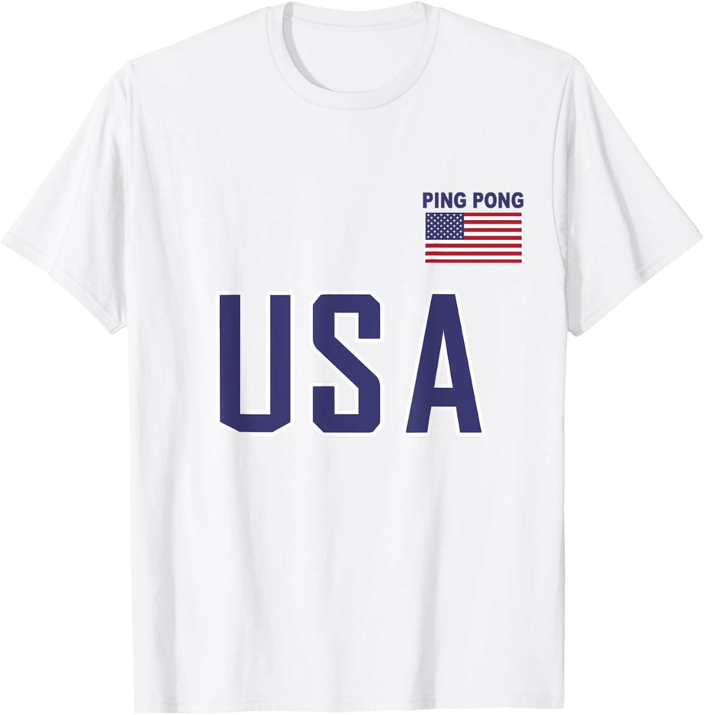 USA Flag Ping Pong Table Tennis Player Equipment Men Women T-Shirt - T-Shirt | White