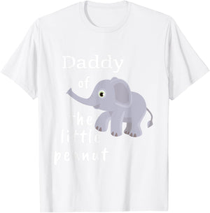 The Little Peanut: Elephant Baby Shower Shirt for Dads T-Shirt - T-Shirt | White