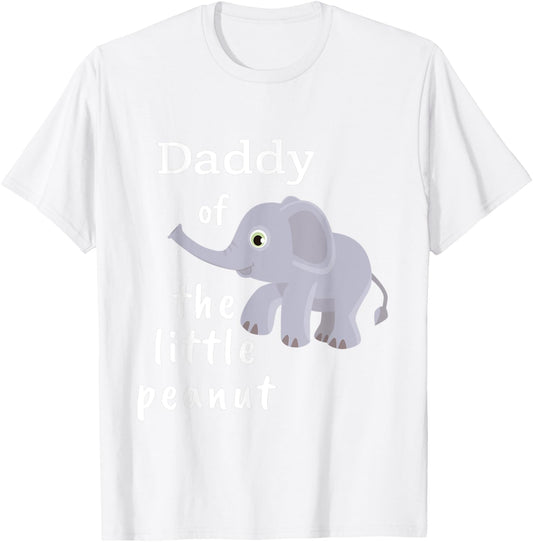 The Little Peanut: Elephant Baby Shower Shirt for Dads T-Shirt - T-Shirt | White