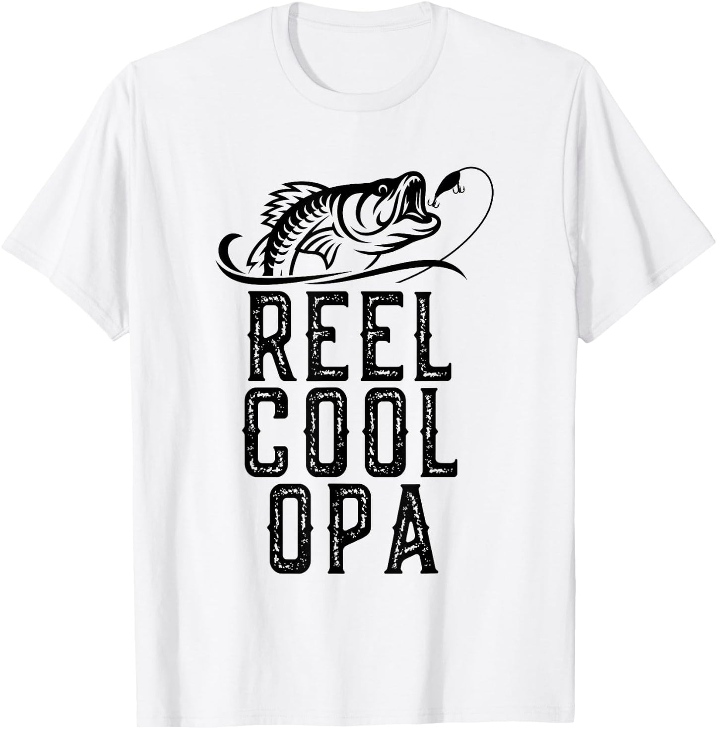 Reel Cool Opa Fishing Fisherman Funny Grandpa Retro T-Shirt - T-Shirt | White