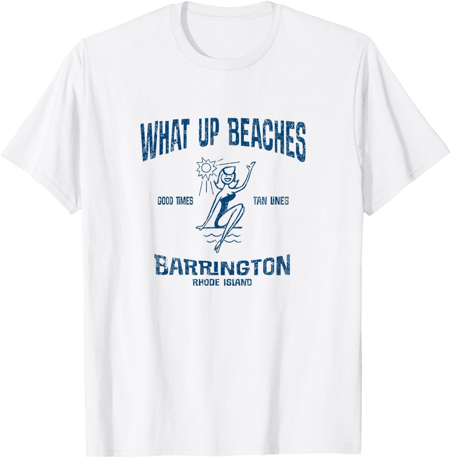 Barrington Rhode Island RI Funny Vintage Beaches Men Women Kids T-Shirt - T-Shirt | White