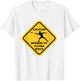 Beware Of Flying Discs Caution Sign Funny Disc Golf T Shirts T-Shirt - T-Shirt | White
