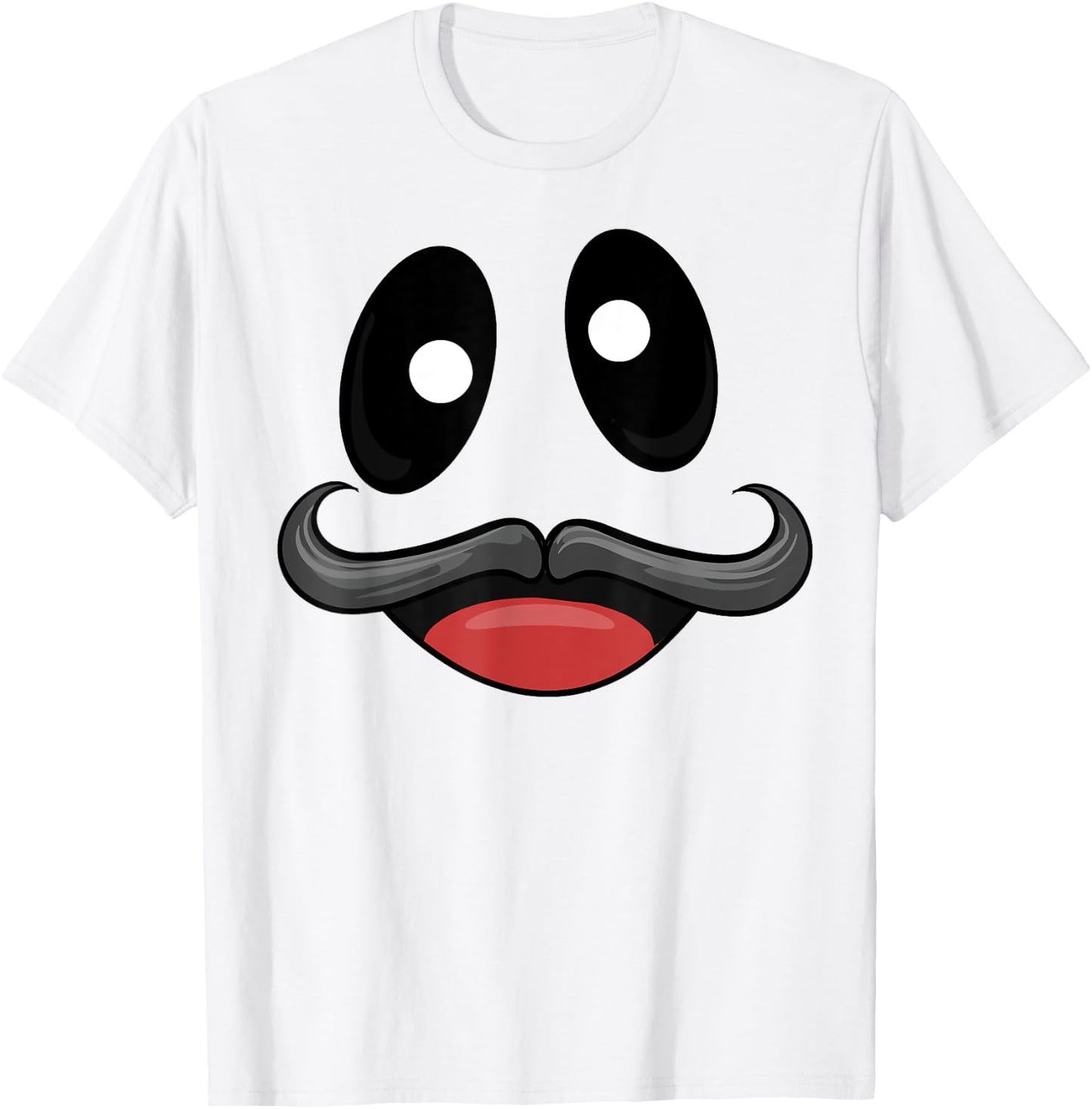 Ghost Face Costume with Funny Mustache T-Shirt - T-Shirt | White