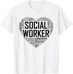 Social Worker Gift Month Love T-Shirt - T-Shirt | White