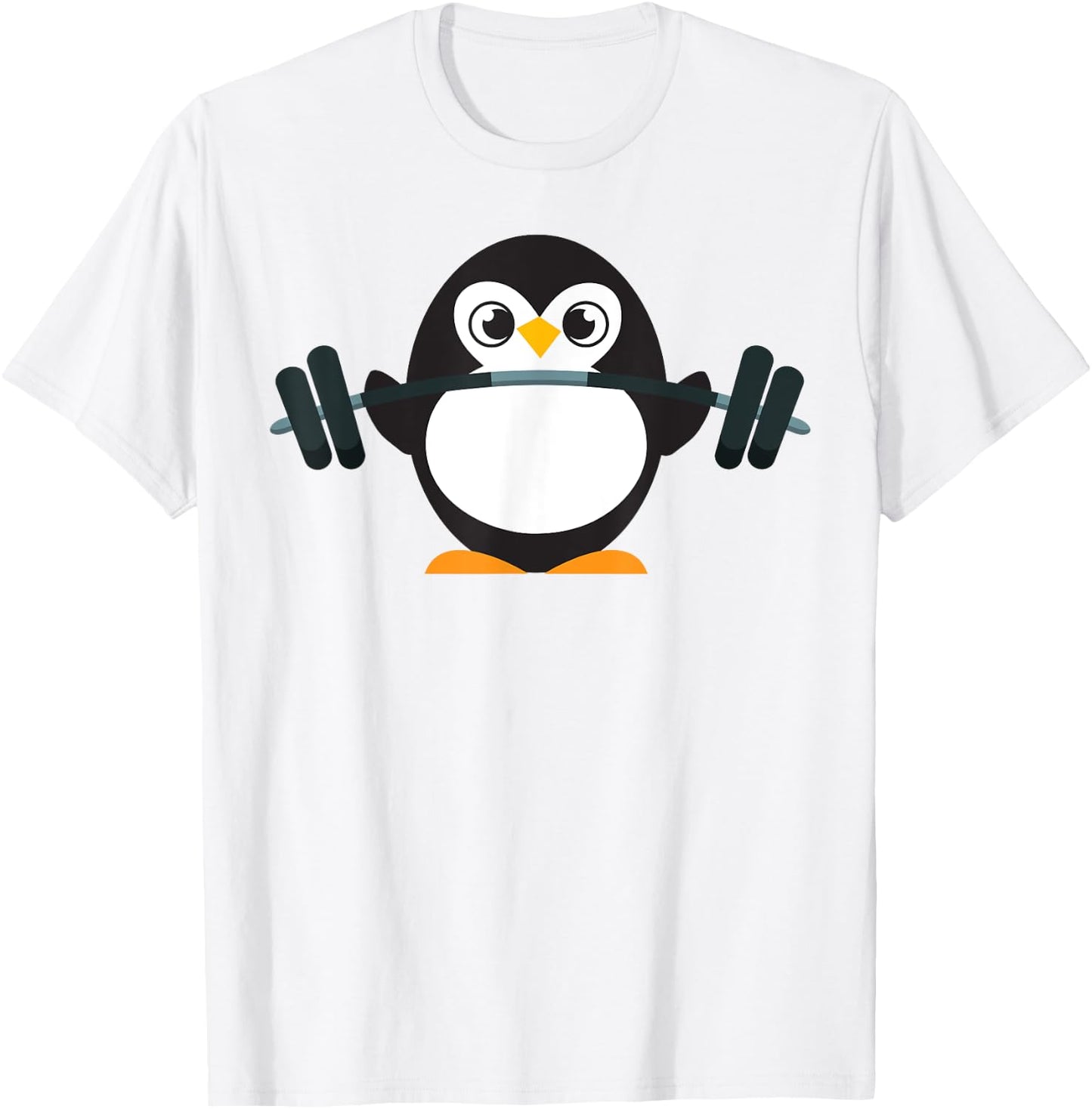 Cute Penguin Weightlifting Shirt - A Perfect Fitness Present T-Shirt - T-Shirt | White