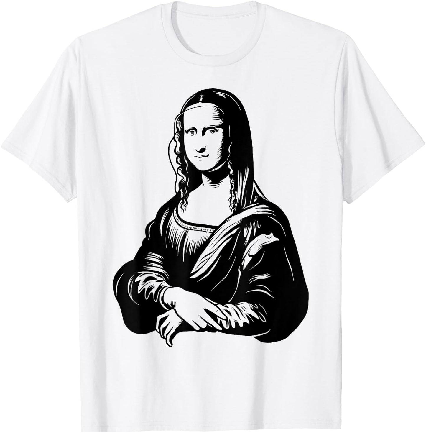 Leonardo Da Vinci, Mona Lisa T Shirt, Reproduction Sketch T-Shirt - T-Shirt | White