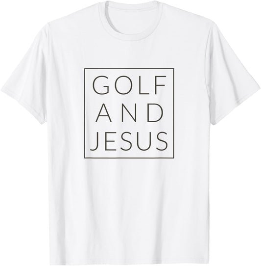 Golf and Jesus, Christian Golfer Fun Golfing Sport T-Shirt - T-Shirt | White