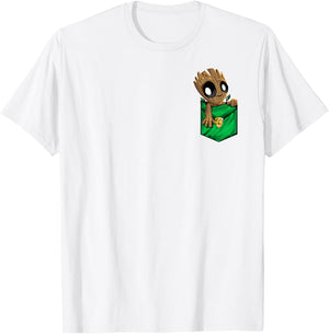 Marvel Groot Left Chest Pocket Graphic Small T-Shirt - T-Shirt | White