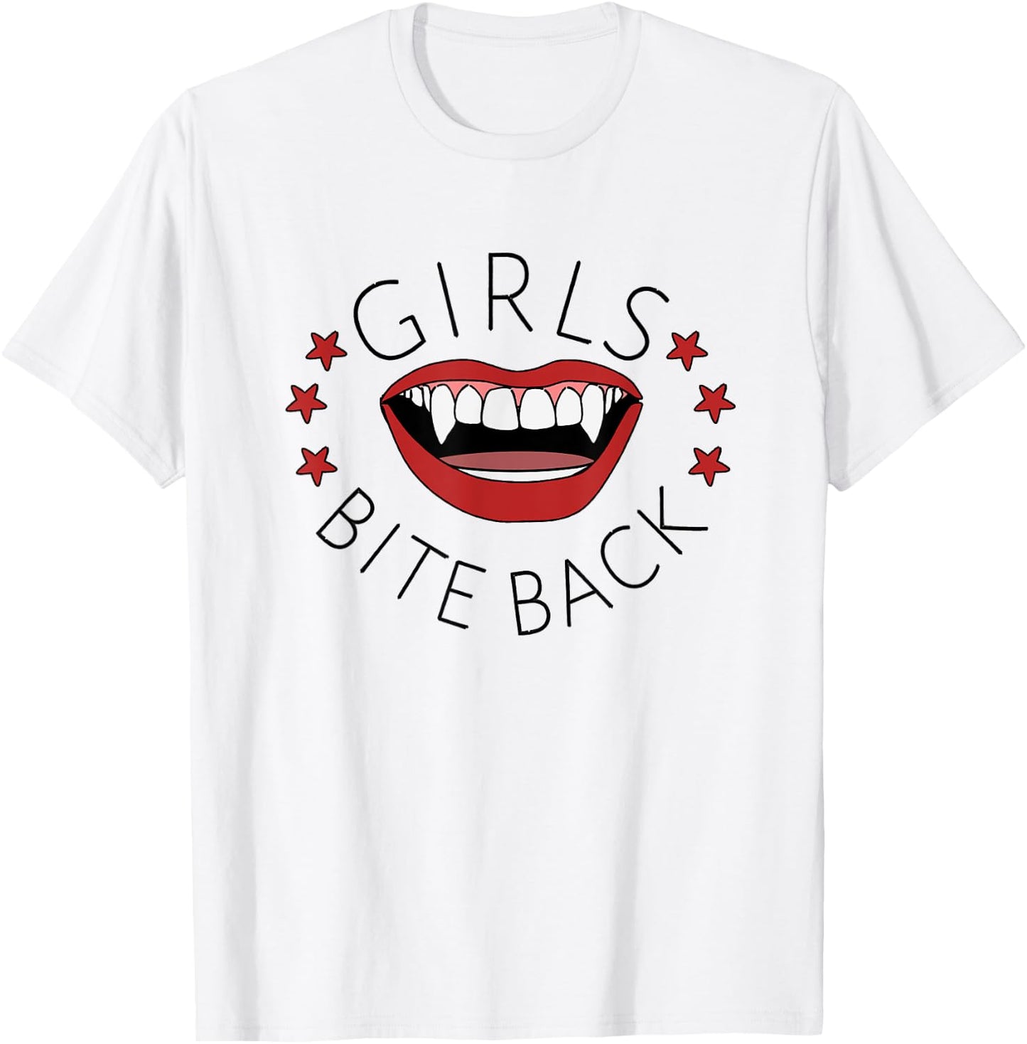 Riot Girls Bite Back 90s Vampire Fang Grrrls Design T-Shirt - T-Shirt | White