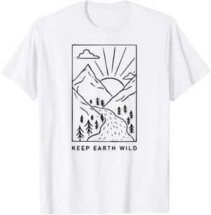 Keep Earth Wild T Shirt Nature Lover Funny T-Shirt - T-Shirt | White