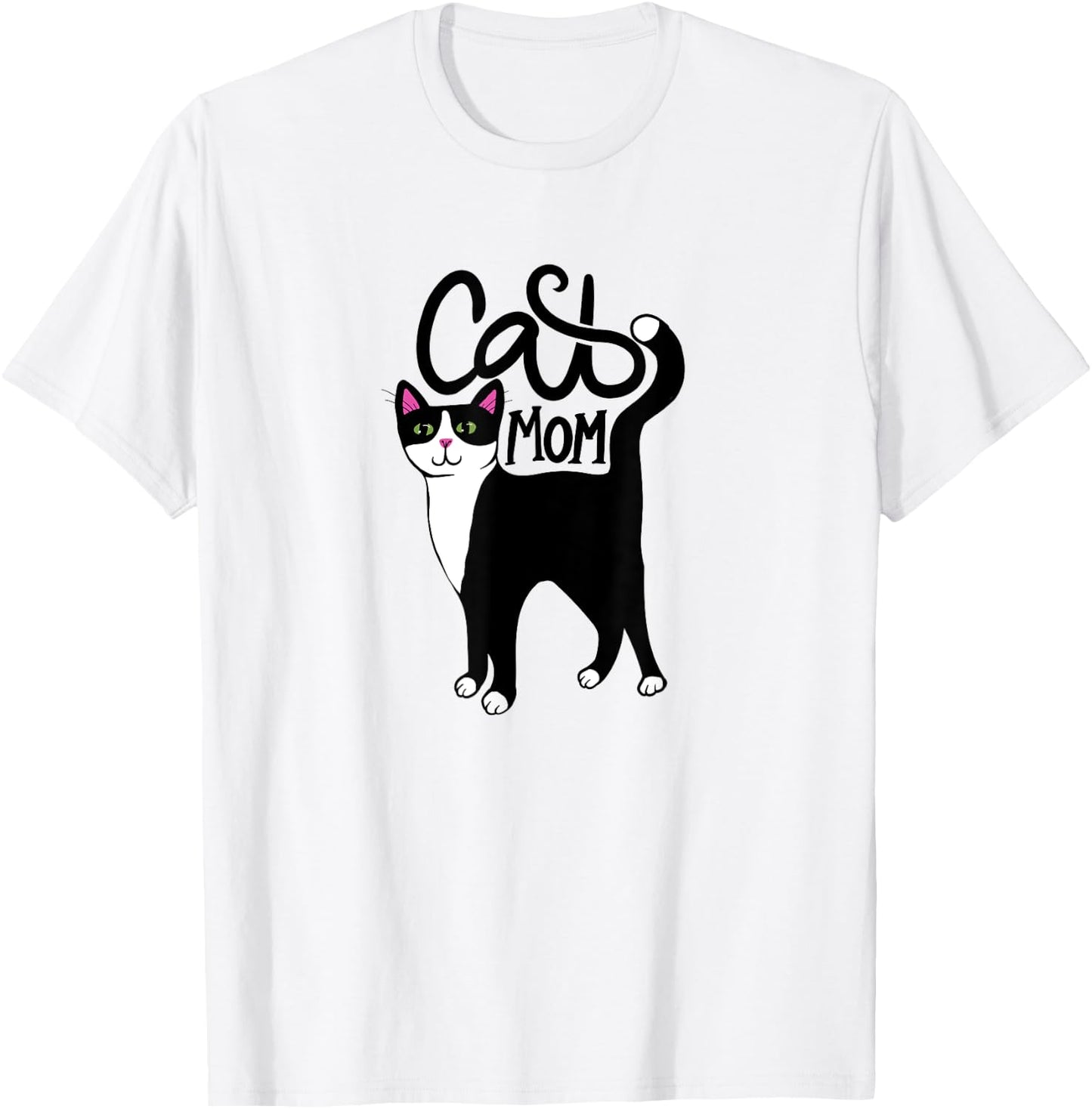 Tuxedo Cat Mom Cute T-Shirt - T-Shirt | White