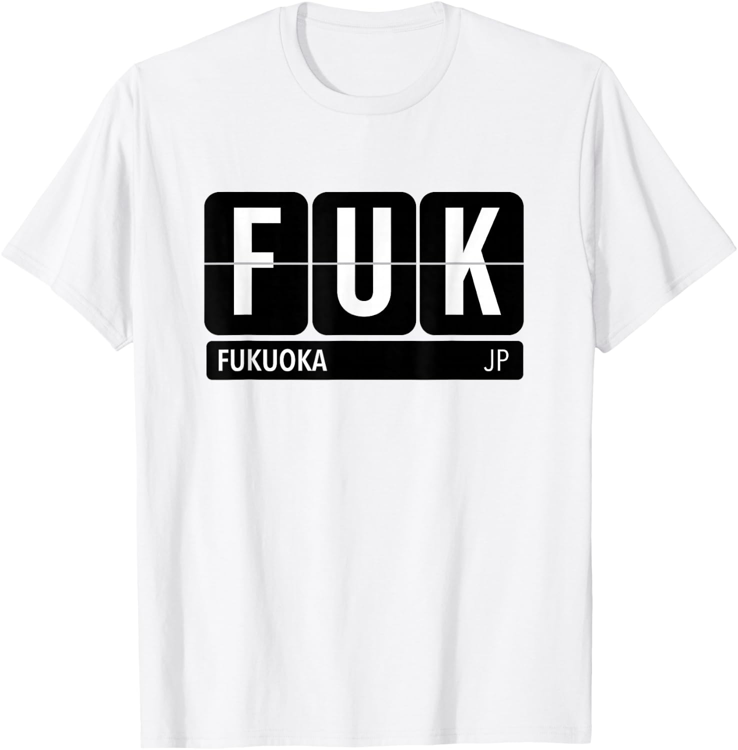 FUK Fukuoka Japan Travel Souvenir White Text T-Shirt - T-Shirt | White