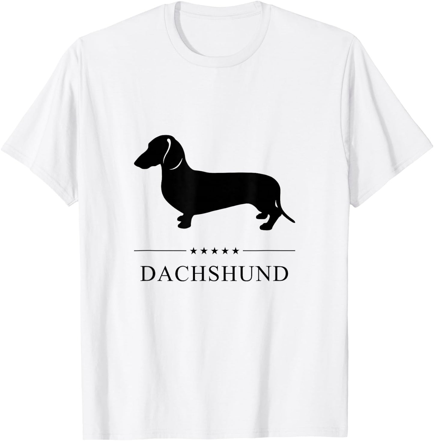 Smooth Dachshund Black Silhouette T-Shirt - T-Shirt | White
