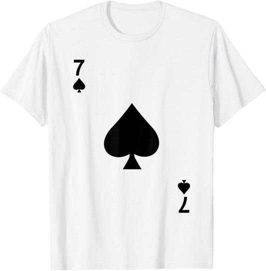 Seven of Spades Blackjack Cards Poker 21 shirt T-Shirt - T-Shirt | White