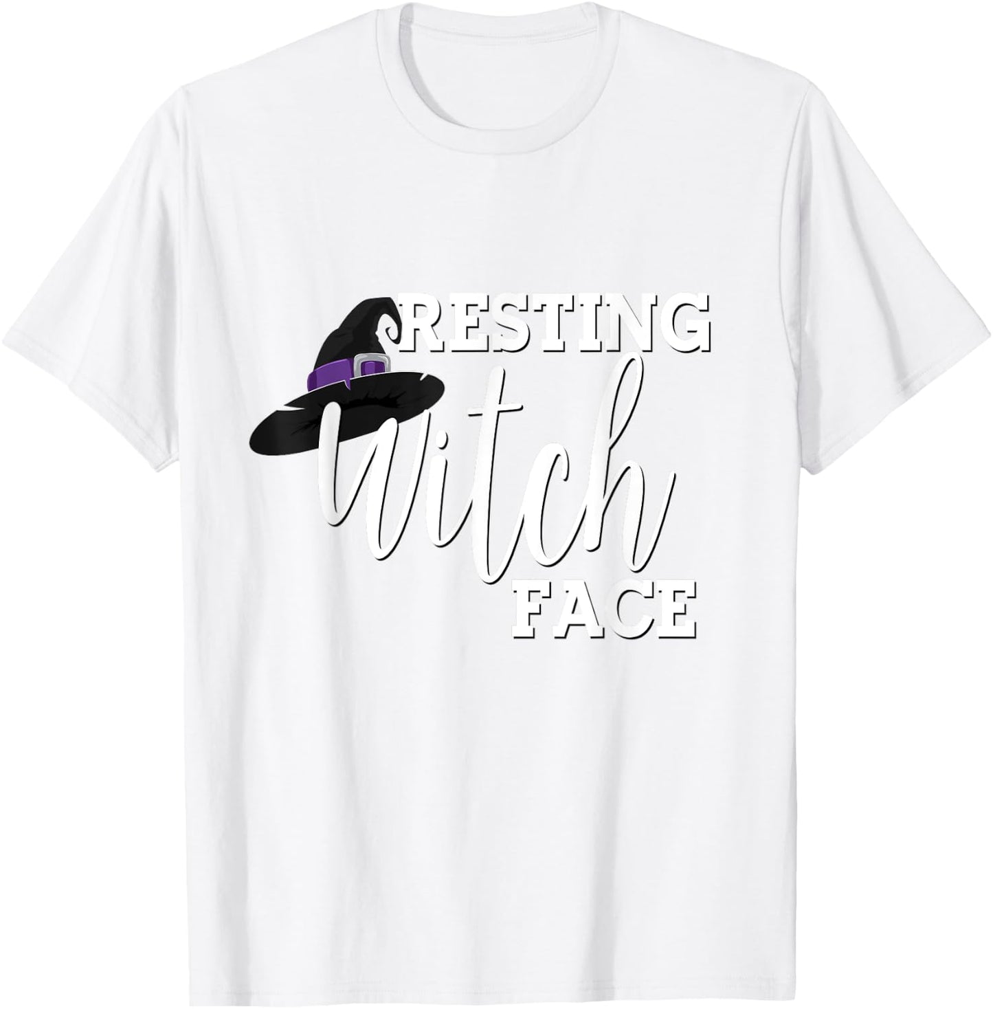 Resting Witch Face Witch Hat Halloween Party Women T-Shirt - T-Shirt | White