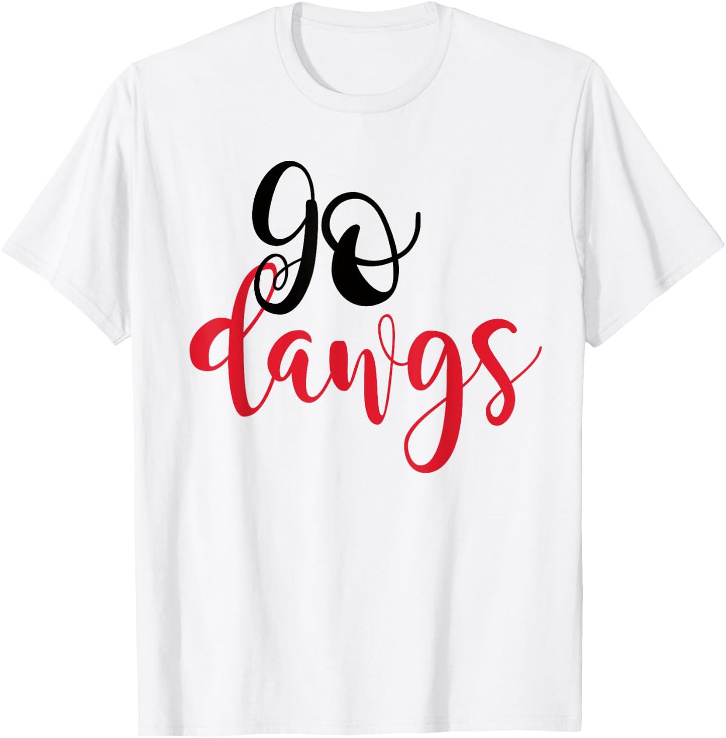 Black and Red Go Dawgs Highschool Football Spirit Shirt T-Shirt - T-Shirt | White