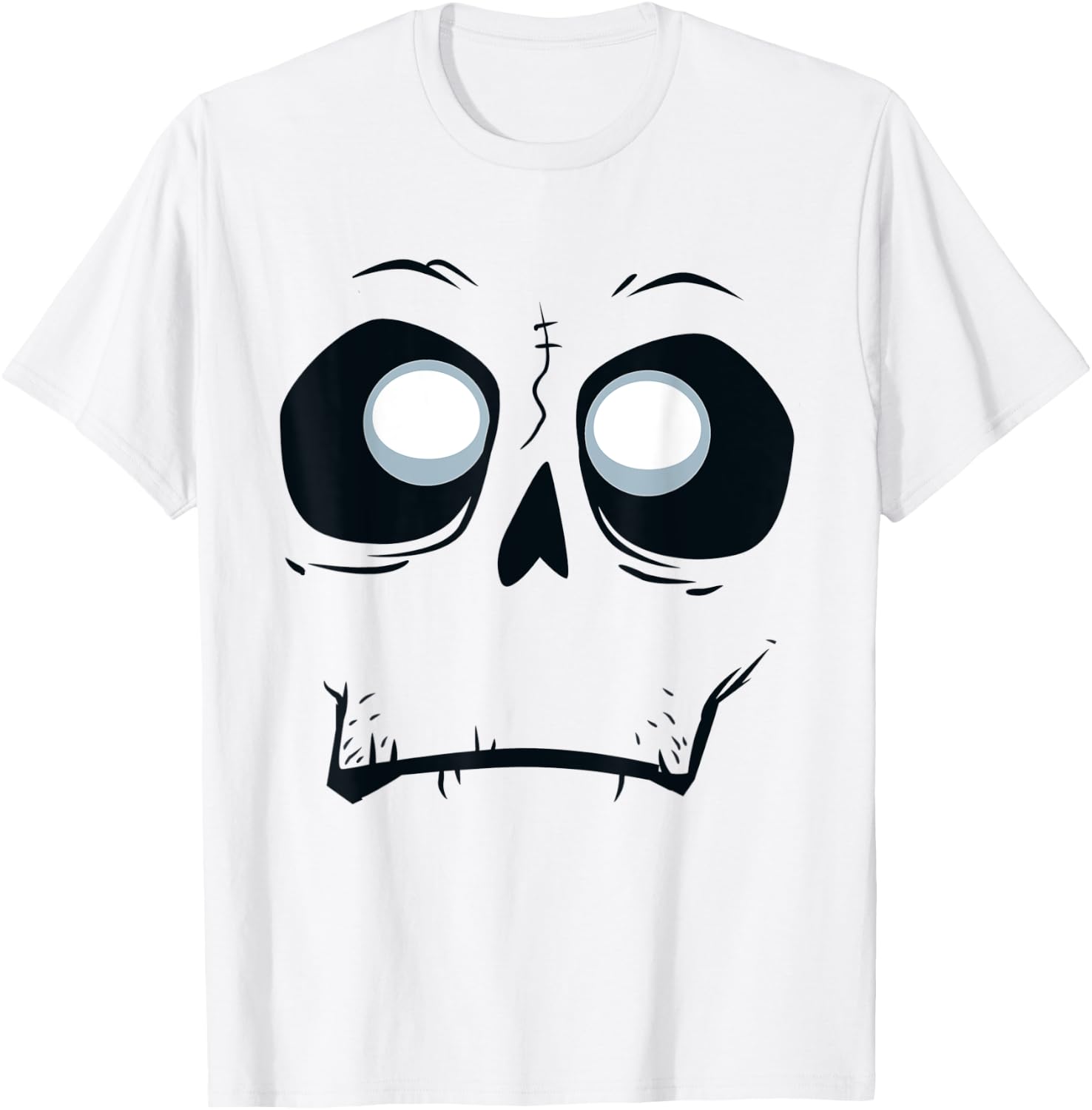 Silly Skeleton Monster Skull Face Halloween T-Shirt - T-Shirt | White