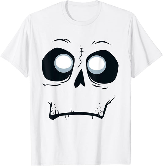 Silly Skeleton Monster Skull Face Halloween T-Shirt - T-Shirt | White