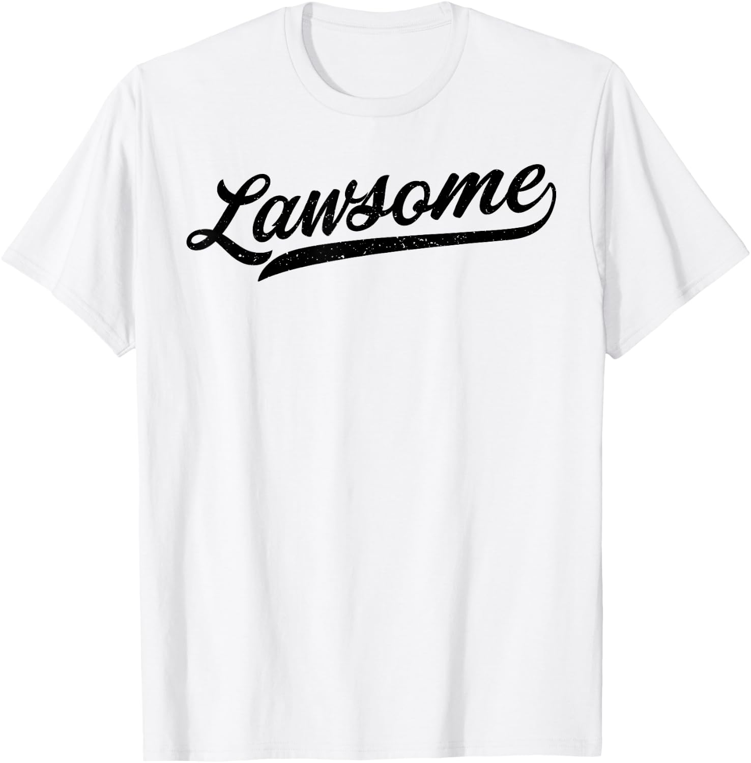 Lawsome Lawyer Retro Distressed Attorney Baseball Gift T-Shirt - T-Shirt | White