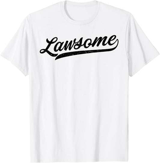Lawsome Lawyer Retro Distressed Attorney Baseball Gift T-Shirt - T-Shirt | White