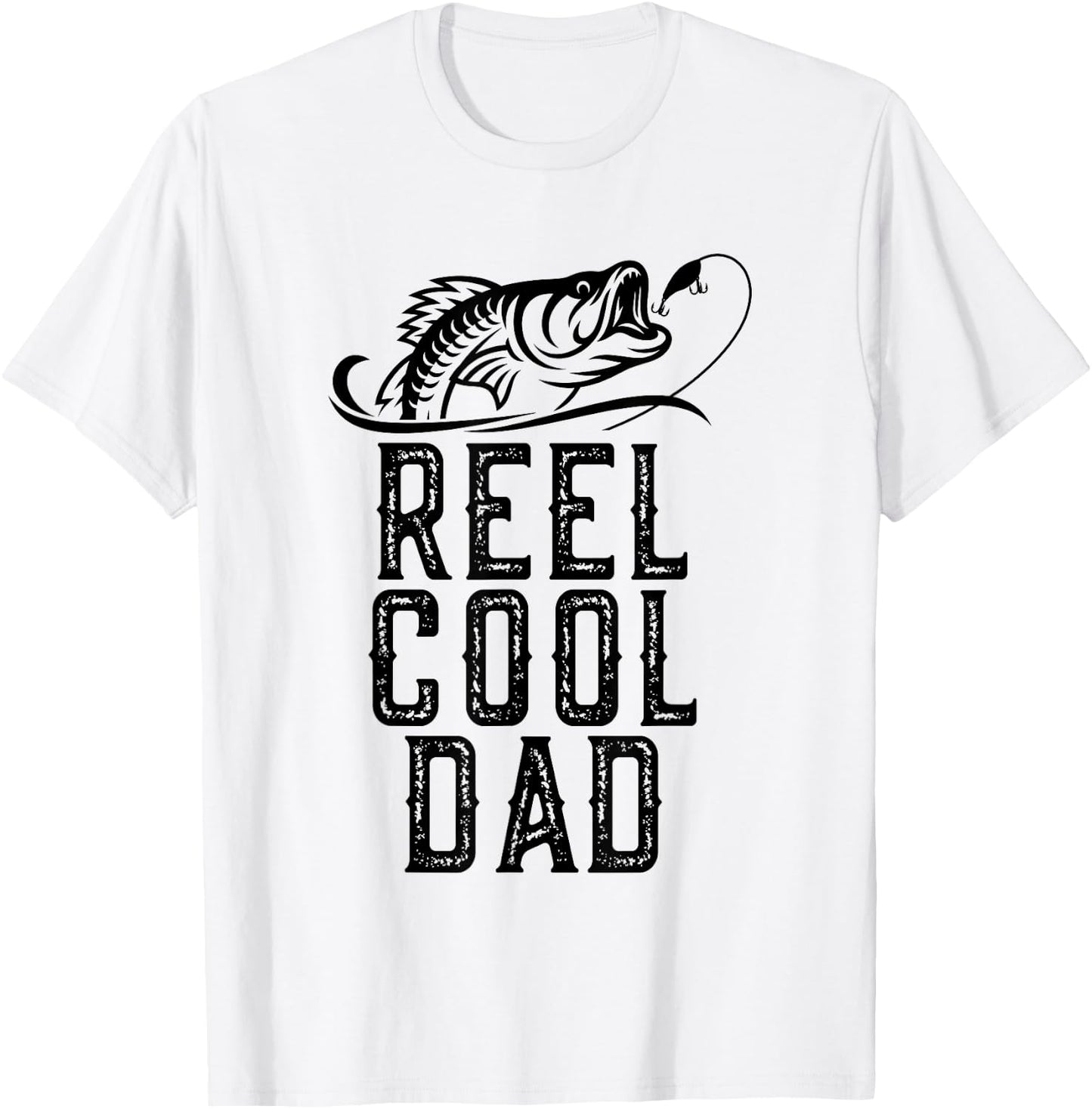 Reel Cool Dad Fishing Fisherman Funny Retro T-Shirt - T-Shirt | White