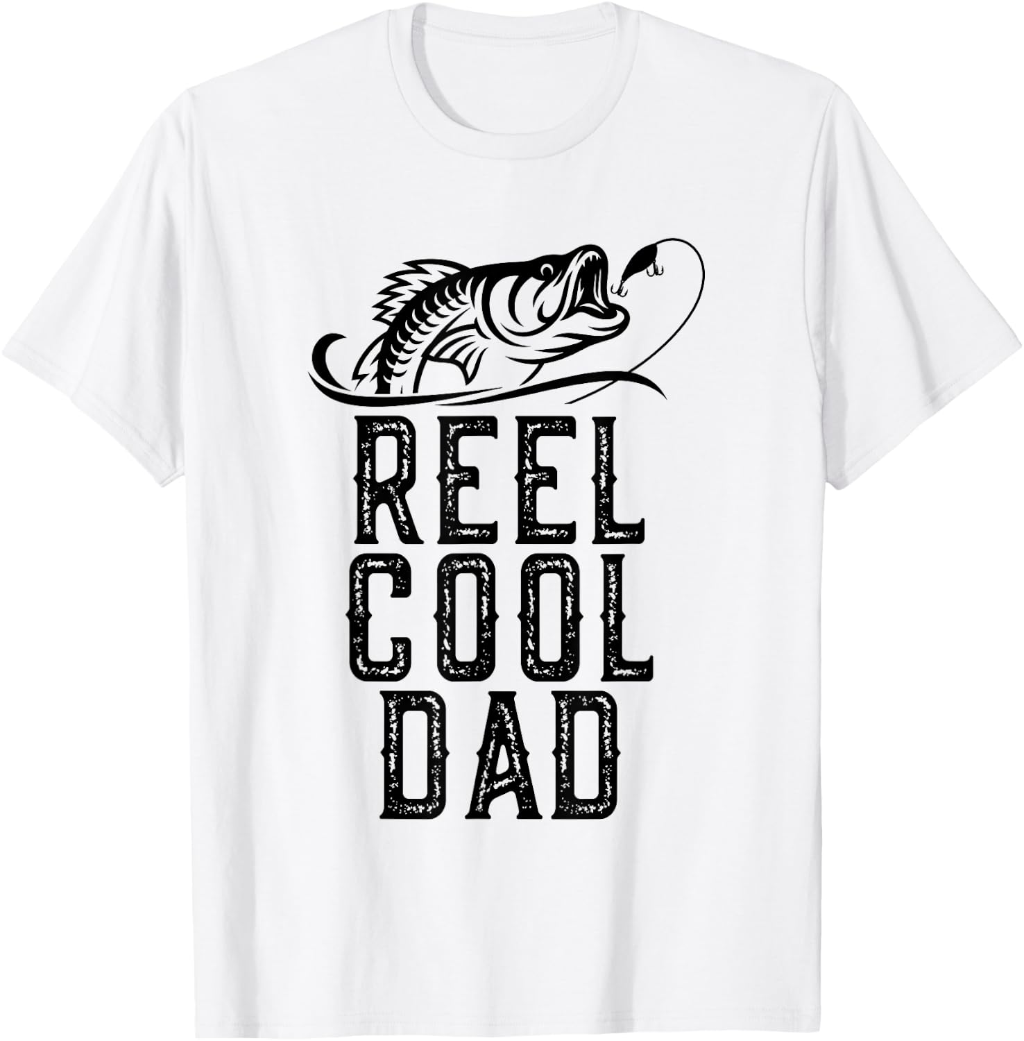 Reel Cool Dad Fishing Fisherman Funny Retro T-Shirt - T-Shirt | White