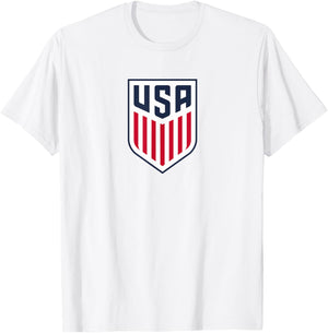 Officially Licensed US Men's Soccer Weston McKennie, Crest T-Shirt - T-Shirt | White