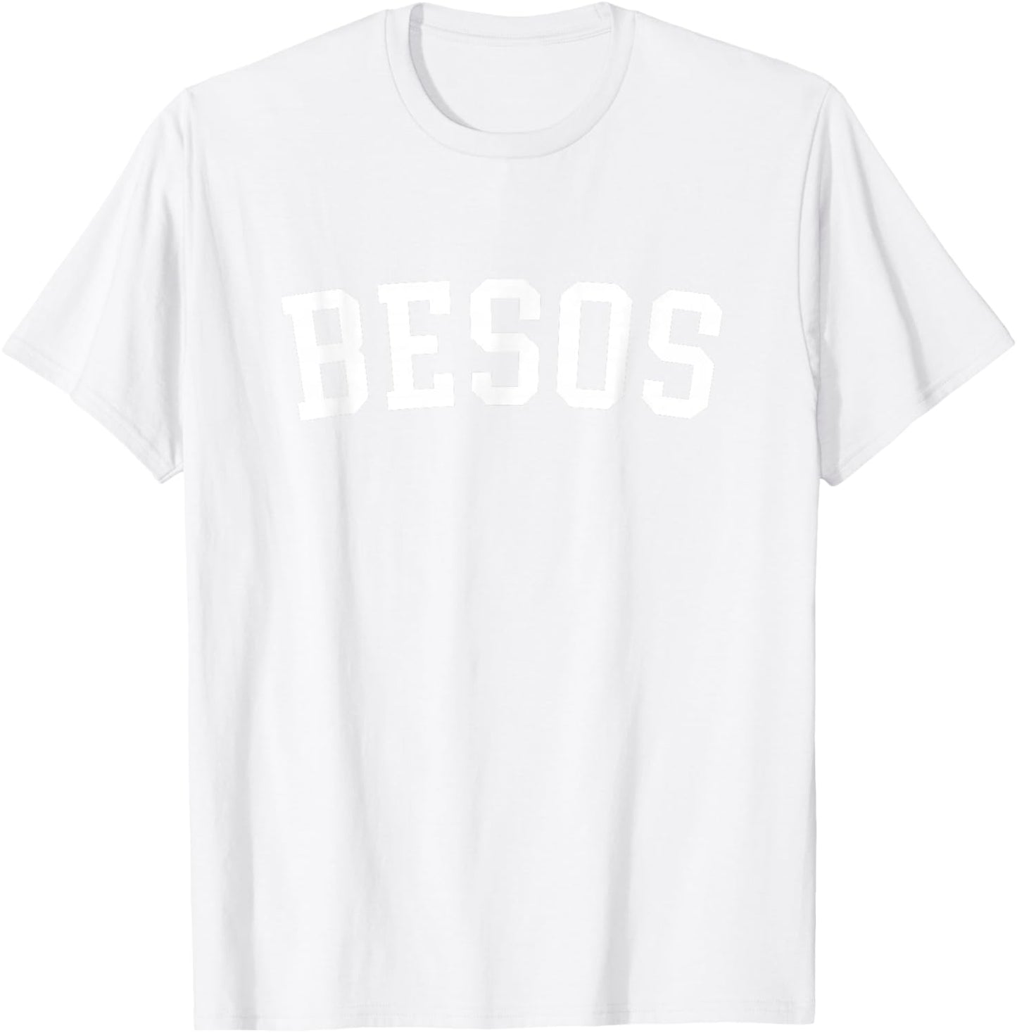 Besos Spanish Kisses Valentine's Day Retro Varsity T-Shirt - T-Shirt | White
