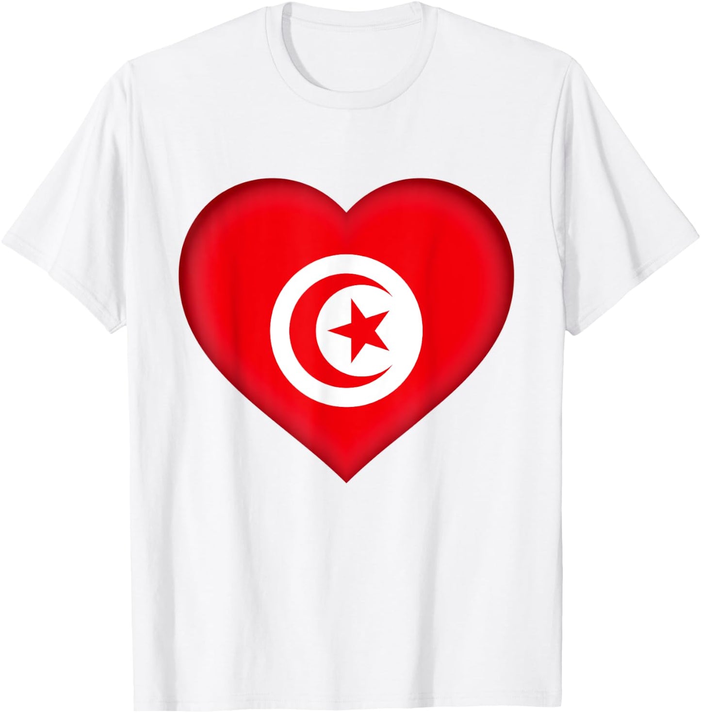 I Love Tunisia | Tunisian Flag Heart Outfit T-Shirt - T-Shirt | White