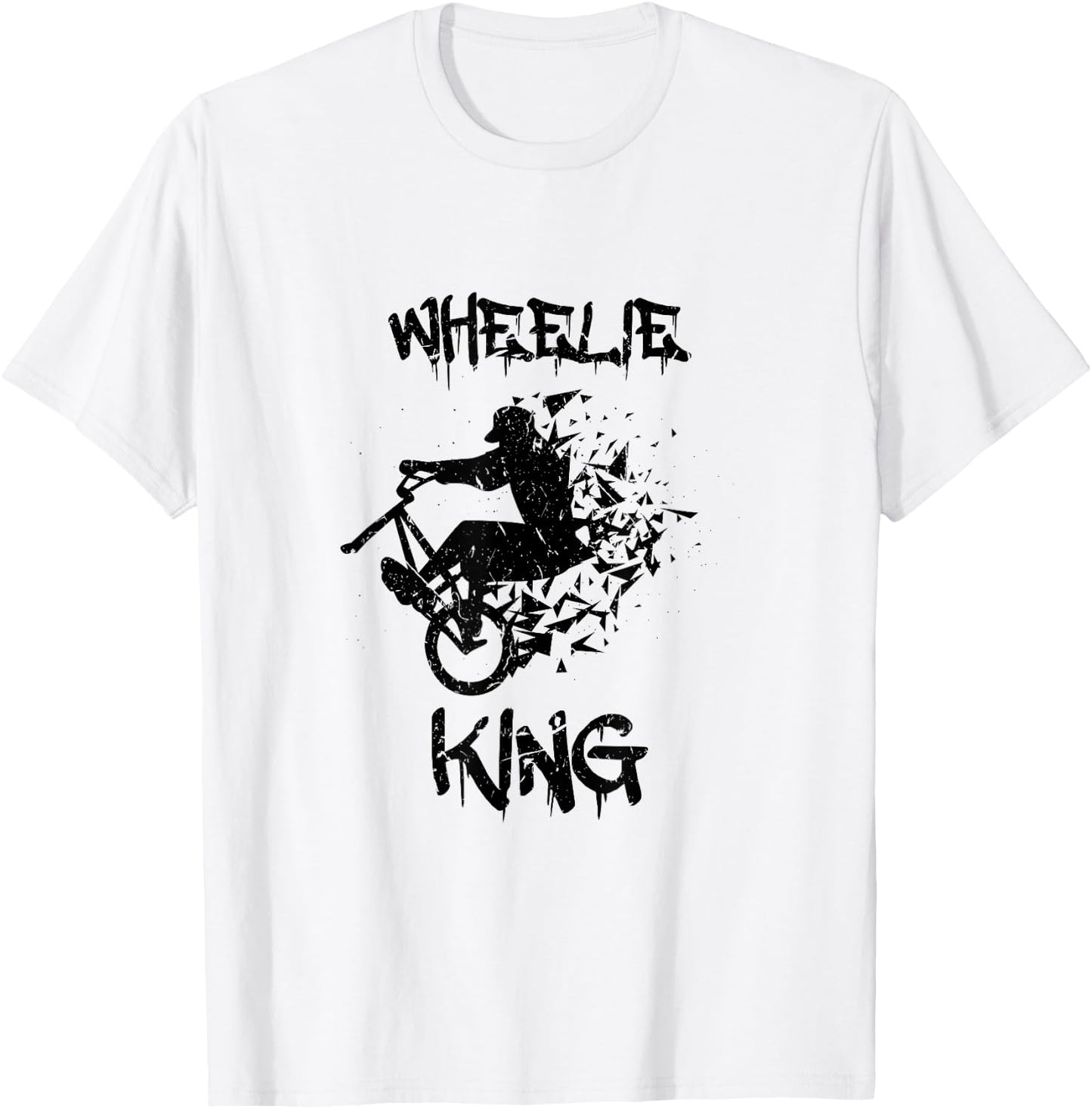 Wheelie King BMX Biker T-Shirt - T-Shirt | White