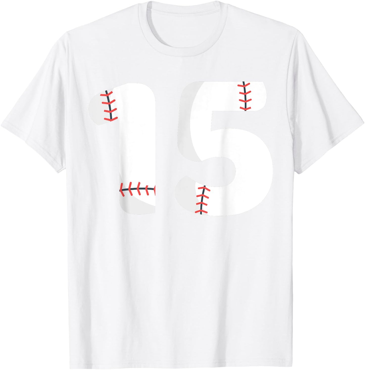 Number #15 BASEBALL Team Shirt - 15 Pitcher Batter T-Shirt - T-Shirt | White
