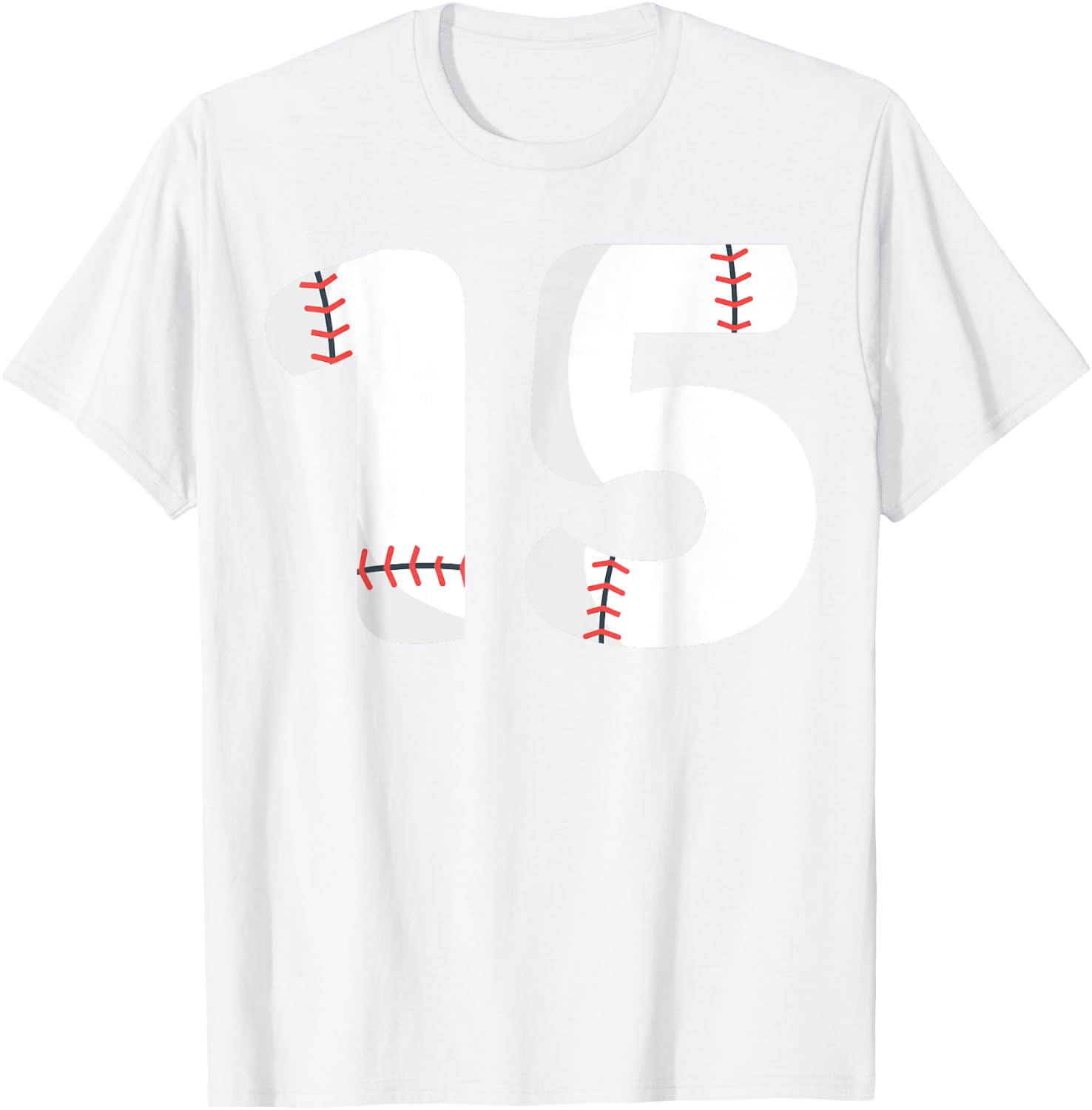 Number #15 BASEBALL Team Shirt - 15 Pitcher Batter T-Shirt - T-Shirt | White