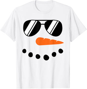 Winter Snowman Face Sunglasses Christmas For Girls Boys Men T-Shirt - T-Shirt | White
