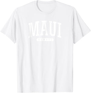 College Style Maui Hawaii Souvenir Gift T-Shirt - T-Shirt | White