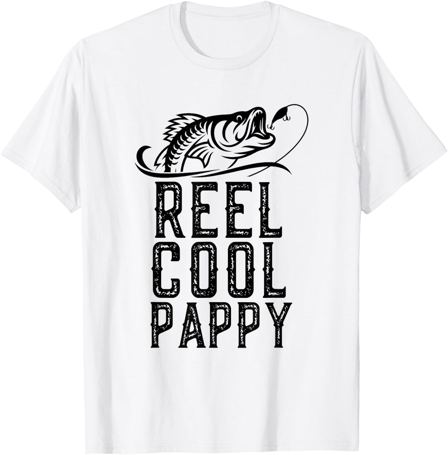 Reel Cool Pappy Fishing Fisherman Funny Grandpa Retro T-Shirt - T-Shirt | White