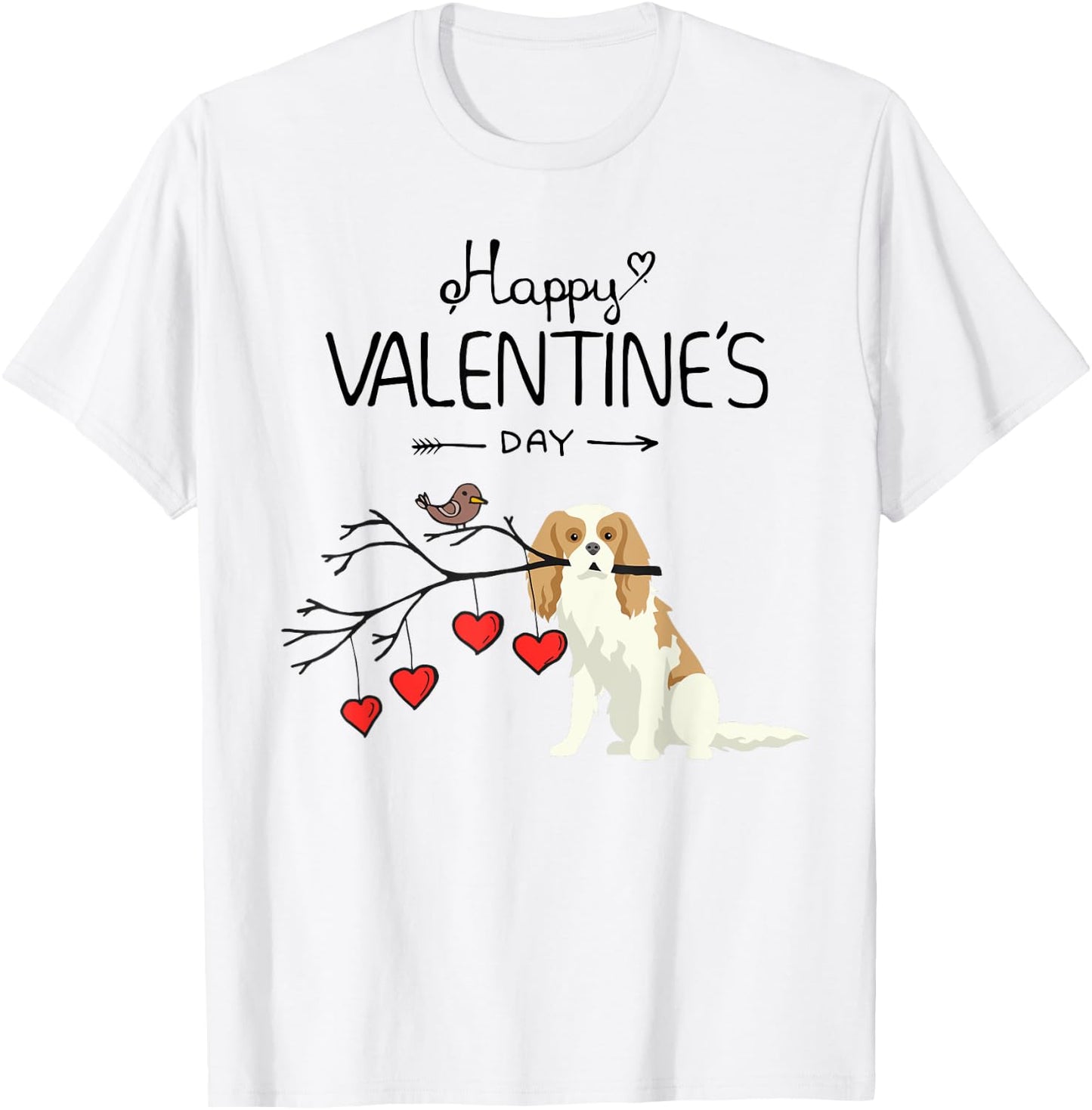 My Cavalier King Charles Dog Is My Valentines Day Women Girls Kids T-Shirt - T-Shirt | White