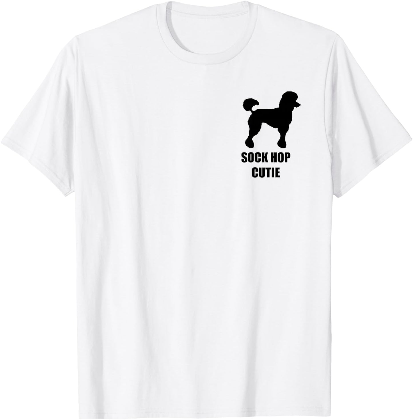 Sock Hop Cutie 50's Costume Shirt Black Poodle T-Shirt - T-Shirt | White