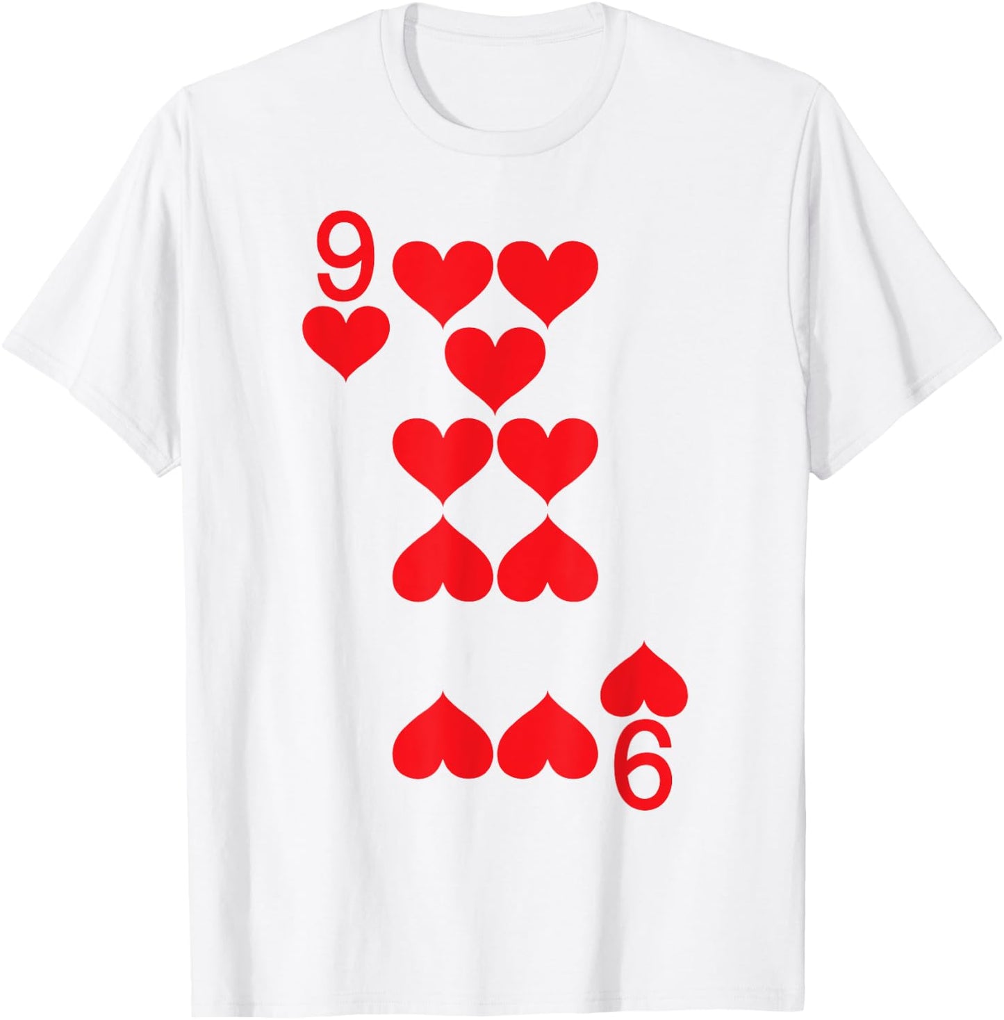 9 of Hearts - Playing Card Halloween Costume T-Shirt - T-Shirt | White