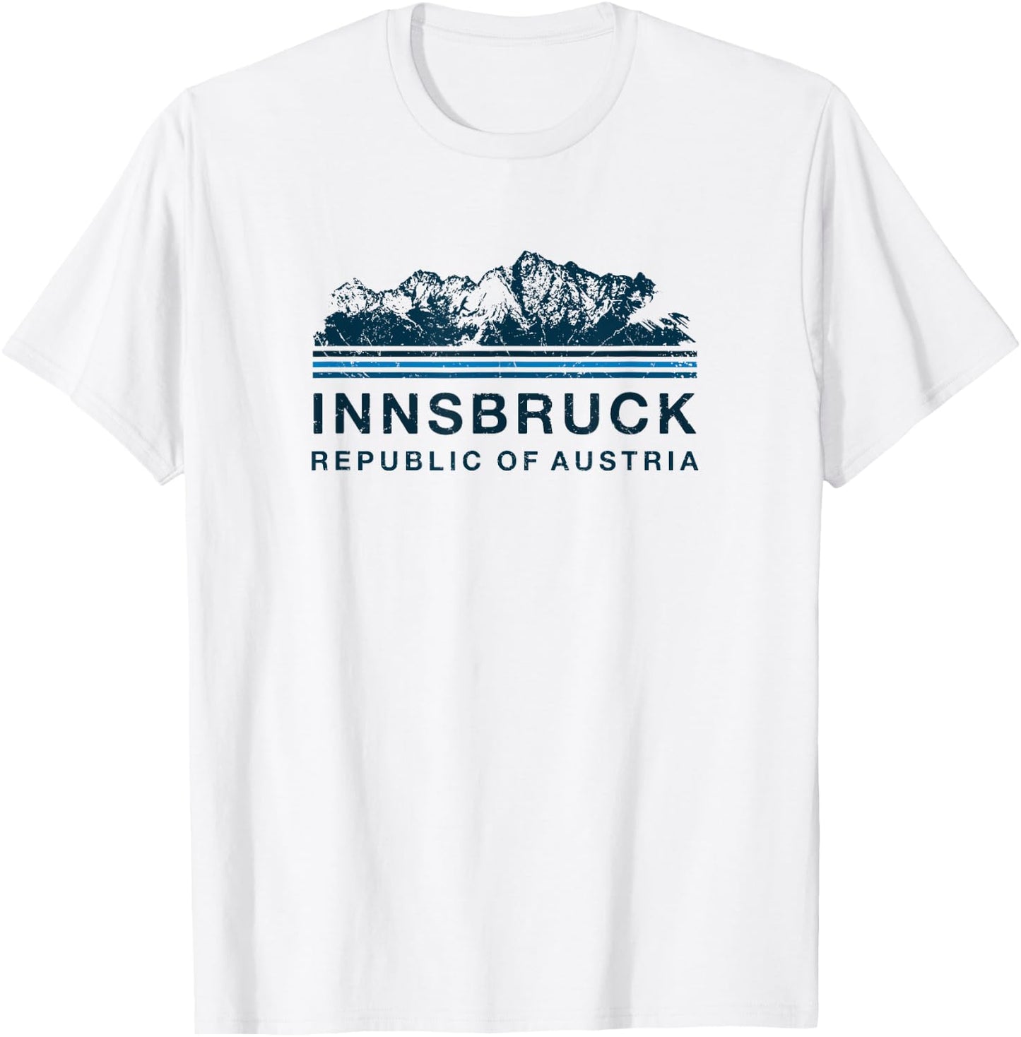 Innsbruck Austria Mountains Austrian Skiing Vintage T-Shirt - T-Shirt | White