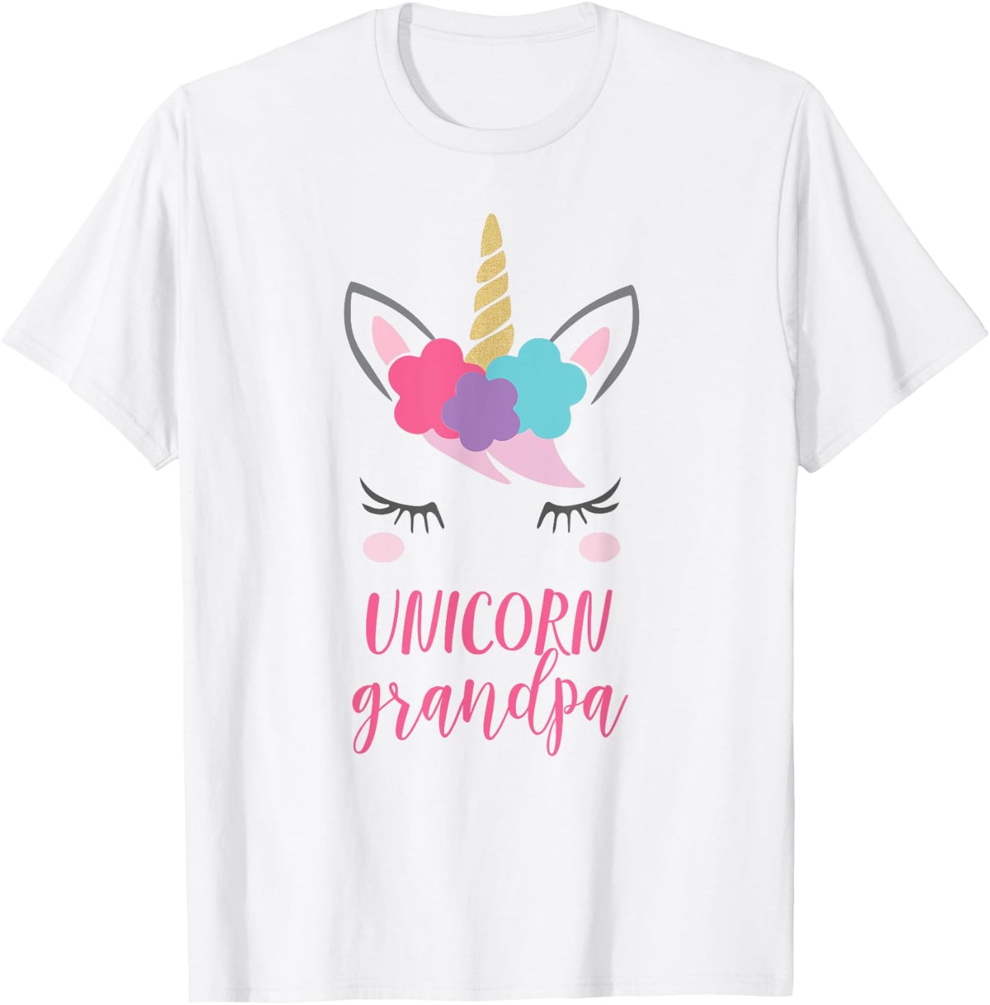 Unicorn Grandpa Gift, Unicorn Grandfather Shirt T-Shirt - T-Shirt | White