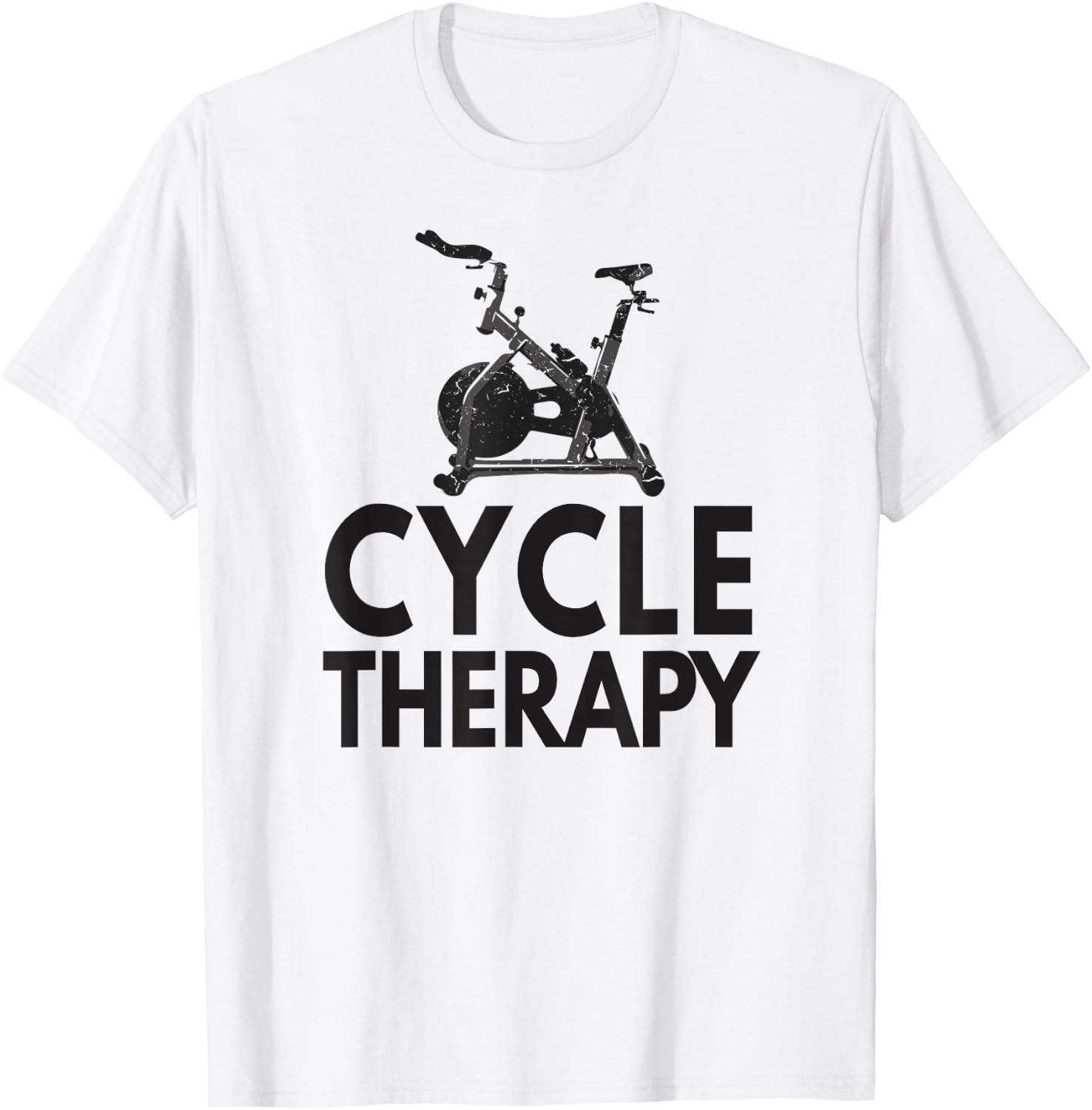 Funny Pun Indoor Spin Class Cycle-Therapy Cycling T-Shirt - T-Shirt | White