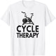 Funny Pun Indoor Spin Class Cycle-Therapy Cycling T-Shirt - T-Shirt | White