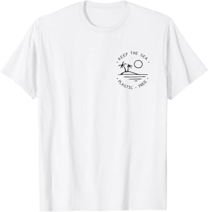 Keep The Sea Plastic Free Ocean Lover T-Shirt - T-Shirt | White