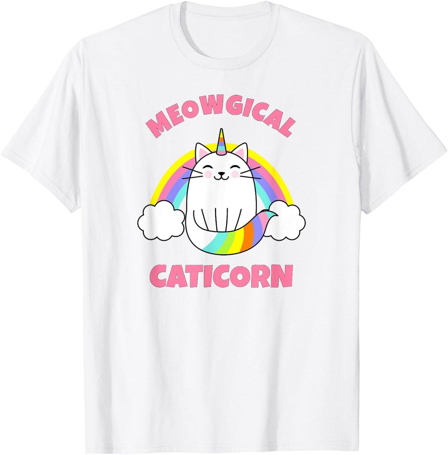 Caticorn Rainbow Meowgical Cat Unicorn Kittycorn T-Shirt - T-Shirt | White