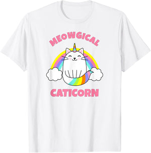 Caticorn Rainbow Meowgical Cat Unicorn Kittycorn T-Shirt - T-Shirt | White