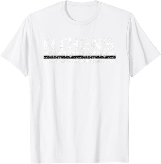 Athens Georgia Retro Vintage Weathered Stripe T-Shirt - T-Shirt | White